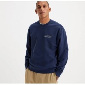 LEVI'S LOGO MEN'S SWEATSHIRT IN RELAXED FIT - XL DARK TEAL BLUE BNWT RETIRED